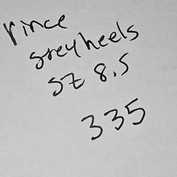 Vince Women's D'Orsay Pointed Toe Kitten Heel Pumps Perforated Leather Gray - Picture 9 of 9